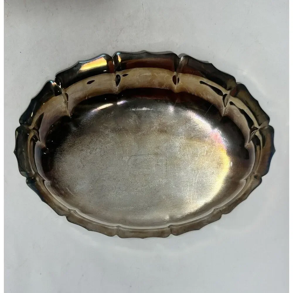 Vintage Silverplate Serving Tray Oval shape 10”x7”‎